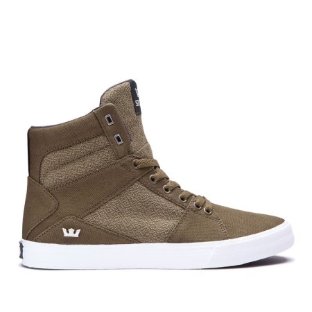 Supra Aluminum Mens High Tops Shoes Olive UK 69CSO
